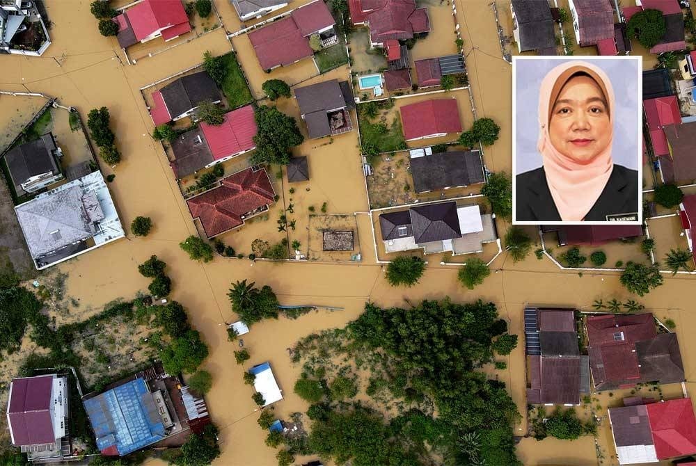 Pemandangan dari udara sekitar bandar Chukai yang dilanda banjir - Foto Bernama (Gambar kecil: Dr Kasemani)
