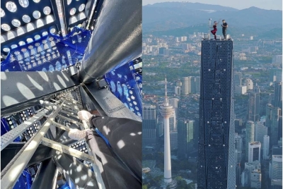 Polis menyiasat pasangan warga Rusia yang didakwa menceroboh Menara Merdeka 118, Kuala Lumpur.
