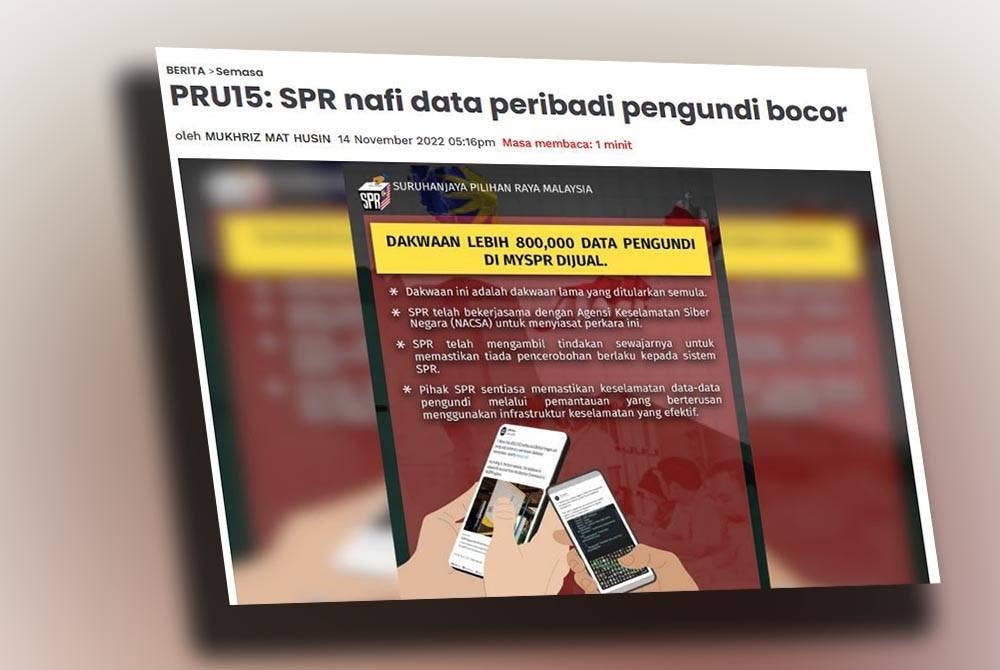 Laporan Sinar Harian pada 14 November lalu.