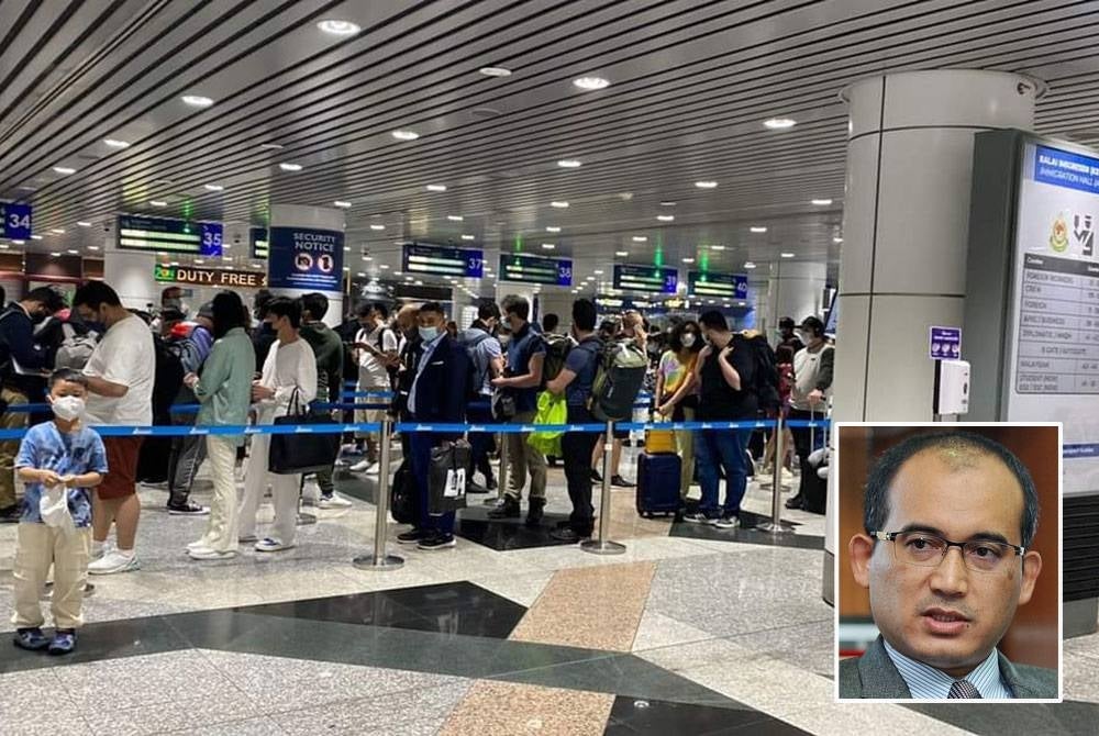 Imigresen menjalankan pemeriksaan ketat di pintu masuk negara sebagai langkah mengekang sebarang salah laku warga asing yang datang ke Malaysia. Gambar kecil: Khairul Dzaimee