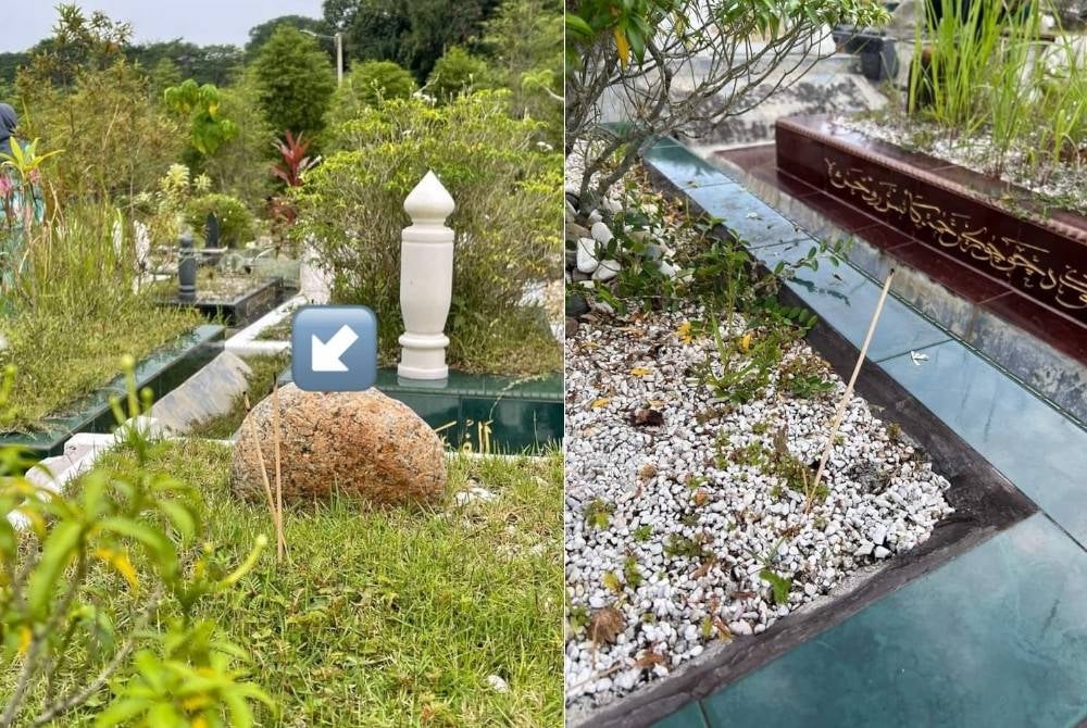 Gambar yang menunjukkan colok ditanam di atas kubur dilokasi. - Foto Facebook