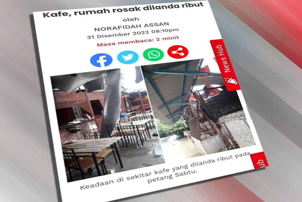 Laporan Sinar Harian pada Sabtu.