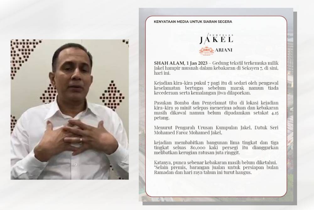 Kenyataan akhbar oleh Mohamed Faroz pada Ahad.