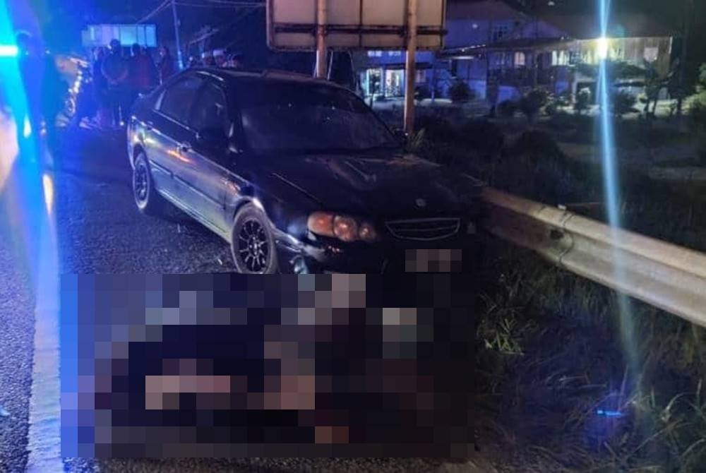 Mangsa maut dirempuh sebuah kereta di Jalan Tuan Guru Nik Abdul Aziz berhampiran jambatan Bunut Payong di sini pada Isnin.