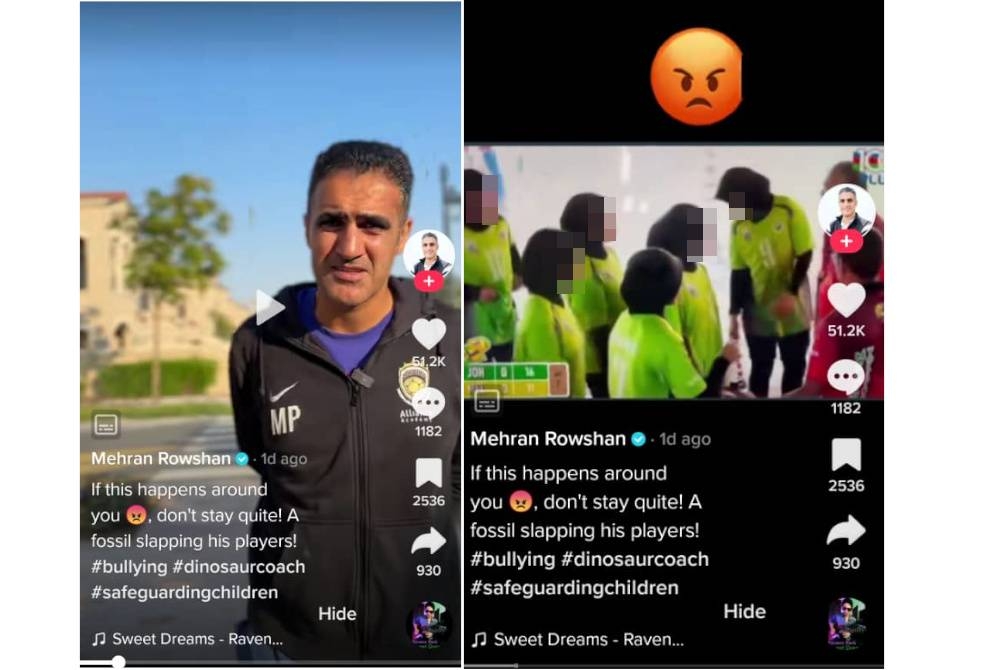 Mehran berkongsi kekecewaan di TikToknya berhubung video tular tindakan seorang jurulatih pasukan bola tampar remaja menampar dua pemain.