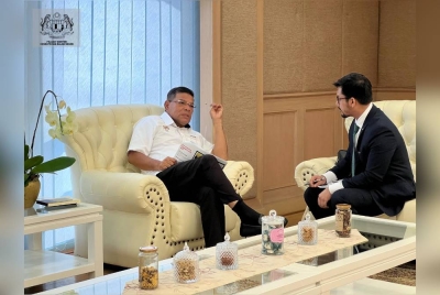 Ketua Dasar Awam ByteDance yang juga mengelola Tiktok Malaysia, Hafizin Tajudin ketika bertemu Saifuddin di pejabatnya di Putrajaya. - Foto Facebook Saifuddin Nasution