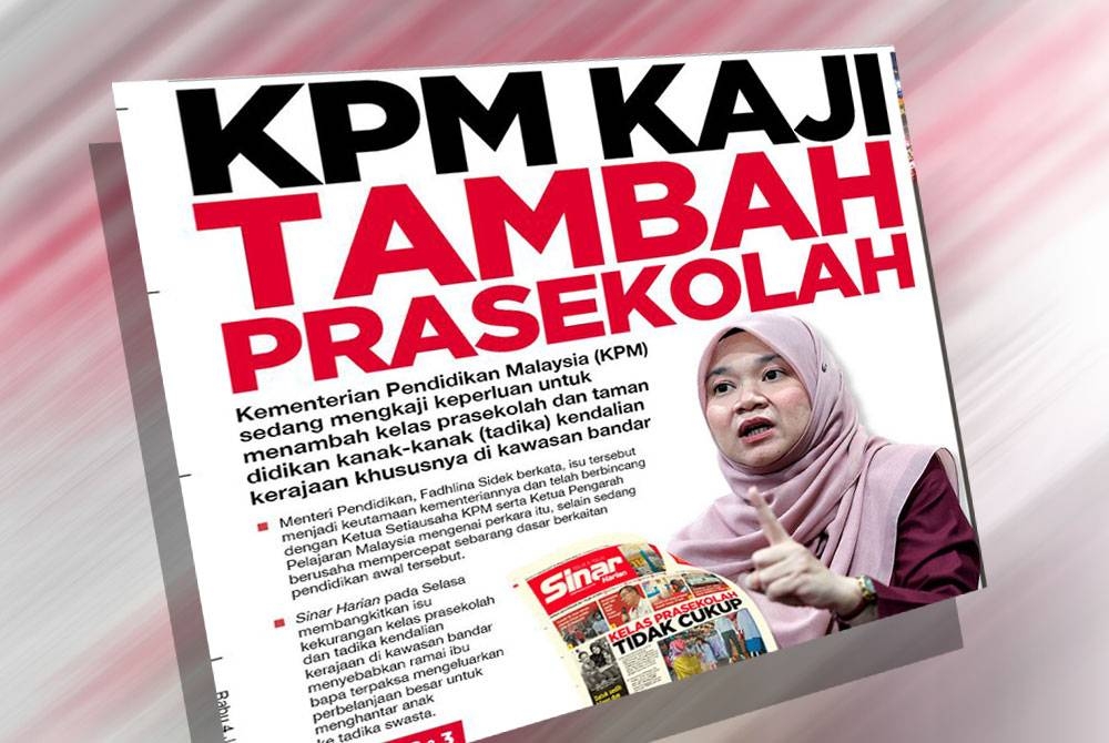 Laporan muka hadapan akhbar Sinar Harian.