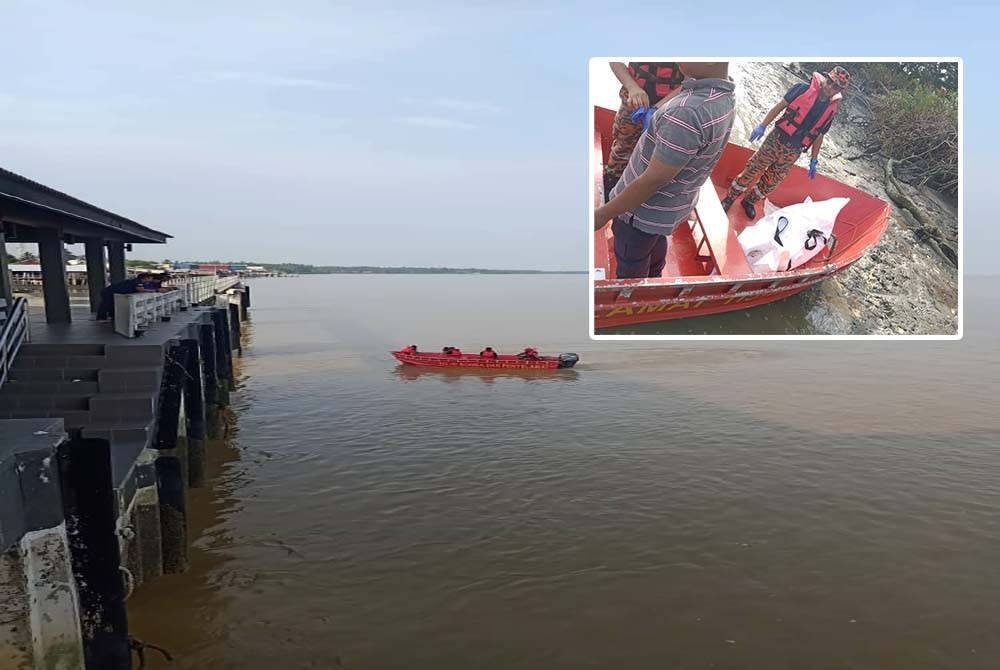 Operasi mencari dan menyelamat mangsa turut melibatkan PPDA BBP Teluk Intan selain BBP Hutan Melintang sejak malam Selasa. (gambar dalam : Anggota Bomba dan Penyelamat membantu mengambil mangsa.)