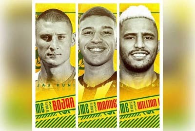 Dari kiri, Bojan, Manuel dan Willian. (Foto: Facebook Kedah Darul Aman FC)