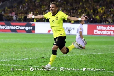 Faisal jadi wira Harimau Malaya apabila meledak gol tunggal perlawanan dalam aksi separuh akhir pertama, Piala AFF di Stadium Nasional, Bukit Jalil pada Sabtu. - Foto FB FAM