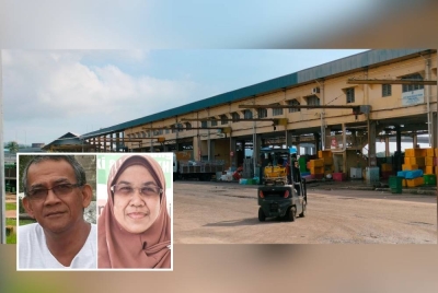 Aktiviti pendaratan ikan di Jeti Lembaga Kemajuan Ikan Malaysia (LKIM) di Kemunting berjalan seperti biasa walaupun berlaku gangguan bekalan ais. (Gambar kecil: Talib Husin, Nor Azimi Yunus)