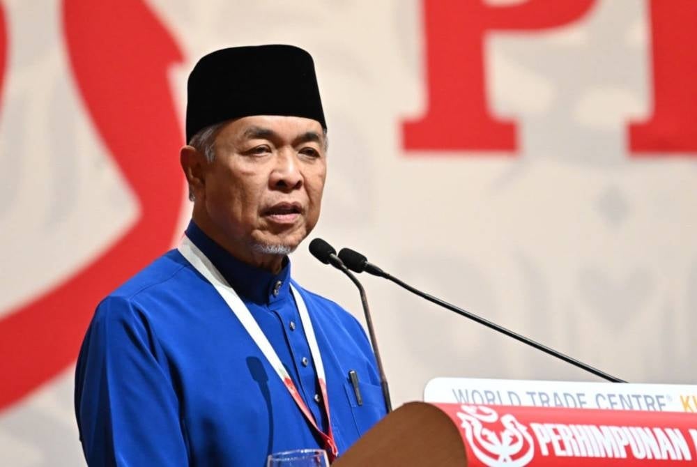 Ahmad Zahid ketika menggulung ucapan dasar presiden sempena PAU 2022 di WTCKL pada Sabtu. 