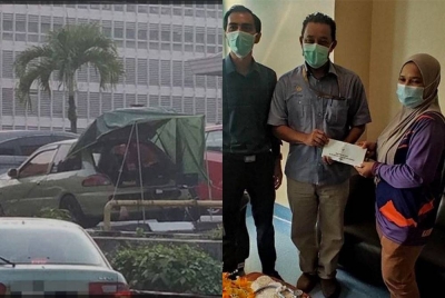 Pihak MAIPk menyampaikan bantuan kecemasan kepada isteri Adi Saifullizam di Wad Kanak-kanak HRPB. - Foto ihsan MAIPk