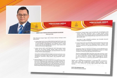 Kenyataan Menteri Besar. (Gambar kecil: Amirudin)