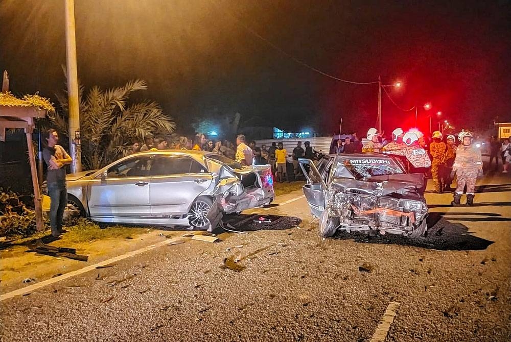 Keadaan kenderaan yang terlibat dalam kemalangan.