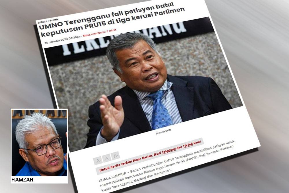 Laporan Sinar Harian pada 16 Januari lalu.