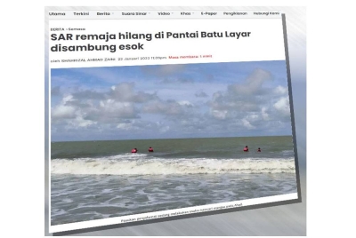 Laporan Sinar Harian pada Ahad.