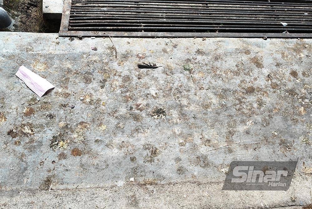 Najis burung merpati boleh dilihat di merata-rata tempat.