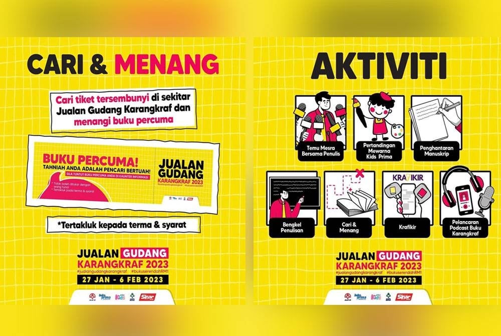 Antara aktiviti disediakan di Jualan Gudang Karangkraf bermula 27 Januari hingga 6 Februari ini.