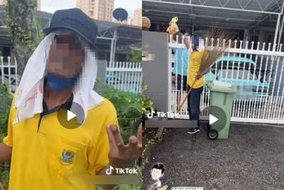 Seorang lelaki warga emas dikesan menyamar sebagai pekerja pembersihan MBPP di Bukit Lancang baru-baru ini.