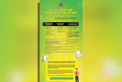 Kempen Bayar Tunggakan Sewa berlangsung bermula Januari hingga Mac depan.