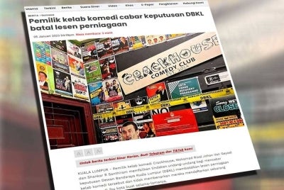 Laporan Sinar Harian pada 5 Januari lalu.