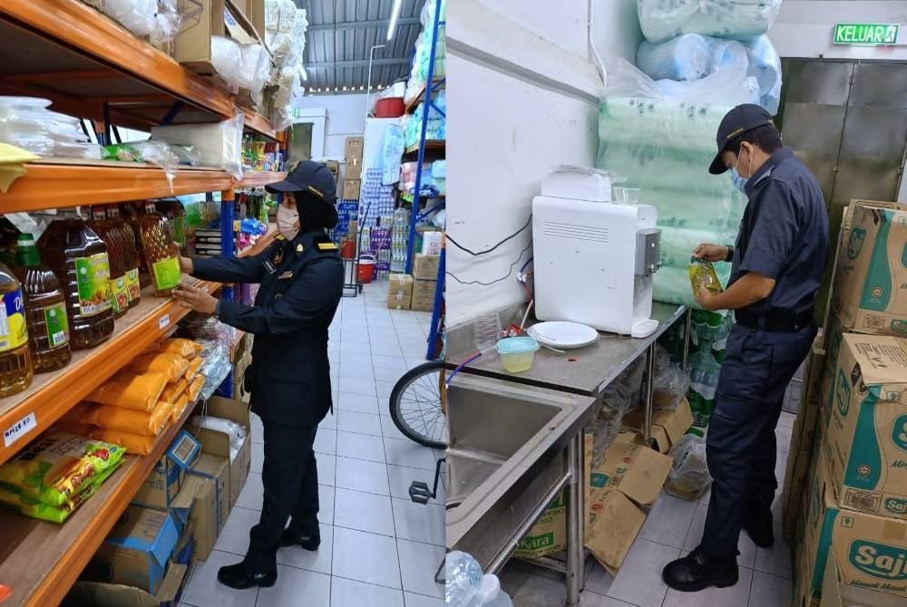 Pemerhatian mendapati tiada minyak masak peket bersubsidi satu kilogram dijual kepada pelanggan sebaliknya hanya minyak masak botol ditawarkan. Pemeriksaan menemui 120 peket minyak masak bersubsidi satu kilogram di bahagian belakang kedai.