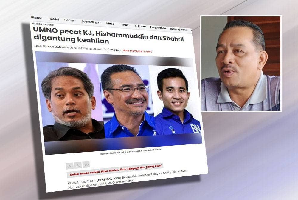 Laporan Sinar Harian pada Jumaat. Gambar kecil: Mohd Yusof