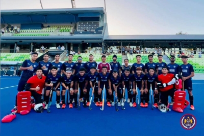Skuad Projek Khas Lelaki Kebangsaan menamatkan siri jelajah selama dua minggu di Perth, Australia pada Isnin. - Foto Konfederasi Hoki Malaysia