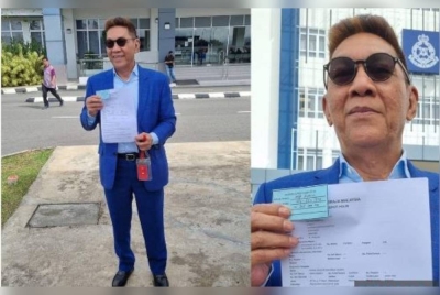 Mohd Shukor membuat laporan polis di Ibu Pejabat Polis Daerah Kota Kinabalu di sini pada Selasa terhadap dua blog yang menyiarkan dakwaan salah laku itu terhadap beliau. - Foto Bernama