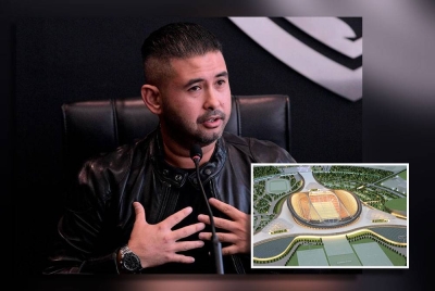 Tunku Ismail. (Gambar kecil: Stadium Shah Alam dijangka akan siap pada 2026.)