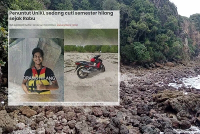 Antara lokasi mangsa dipercayai hilang. (Gambar dalam : Muhamad Akmal yang sedang menjalani cuti semester selama sebulan hilang selepas keluar dari rumah keluarganya di Taman Makmur, Kluang sejak Rabu.)