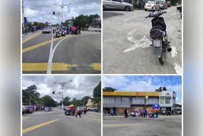 Kemalangan di persimpangan lampu isyarat Pejabat Pendidikan Daerah Telipot, Kota Bharu mengakibatkan seorang warga emas maut pada Ahad. - Foto ihsan Ketua Polis Daerah Kota Bharu