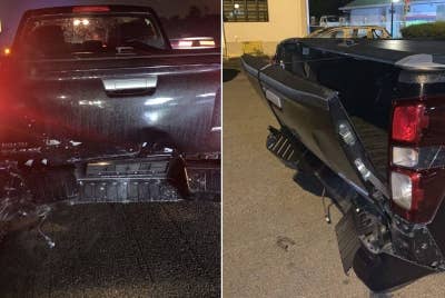 Sebuah kenderaan mengalami kerosakan agak teruk setelah dilanggar pemandu warga asing yang tidak mempunyai lesen di lebuh raya.