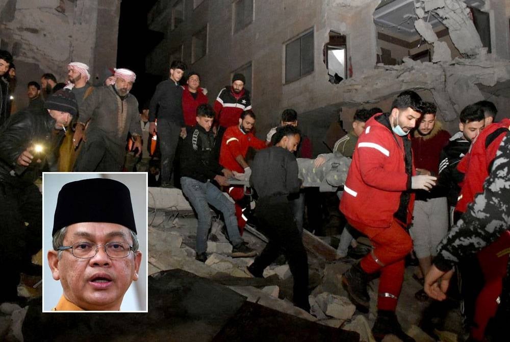 Gempa bumi kuat dilaporkan melanda wilayah selatan Turkiye Kahramanmaras pada awal pagi Isnin. - Foto EPA (Gambar kecil: Mohd Na'im)