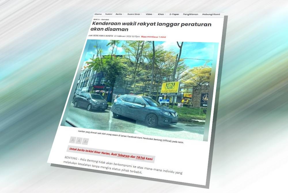 Laporan Sinar Harian pada Selasa.