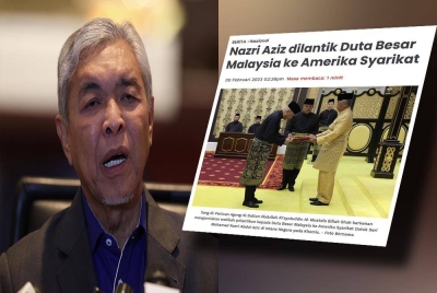Ahmad Zahid dan laporan Sinar Harian.