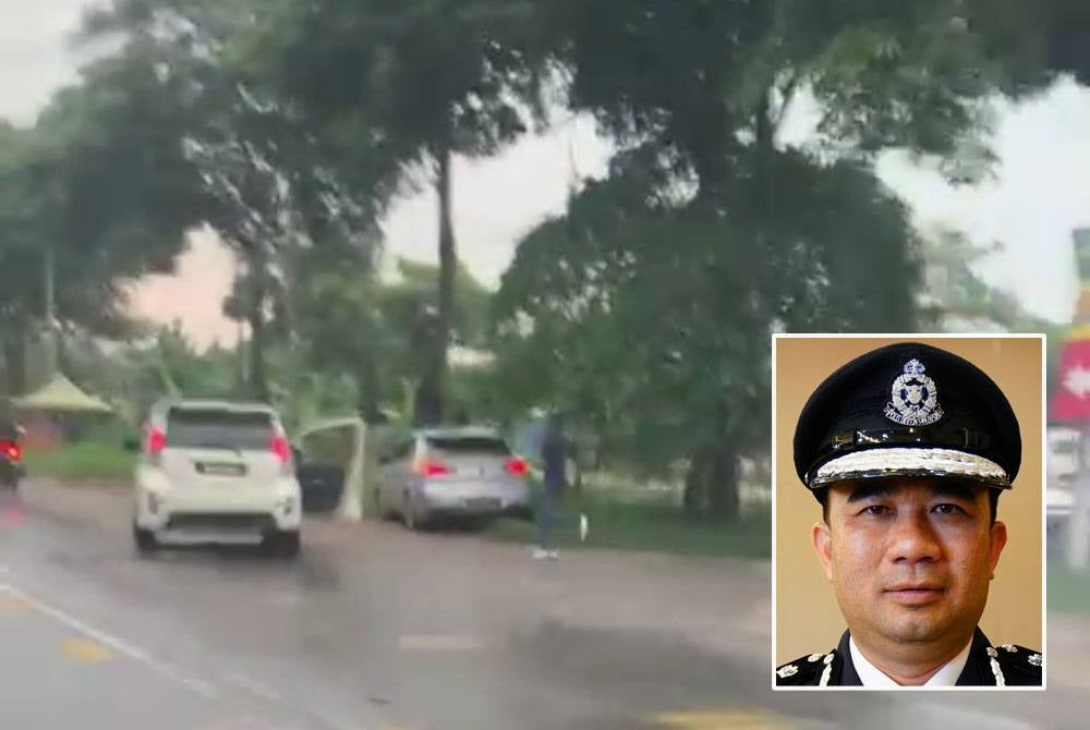 Polis berjaya menahan penjenayah kes samun di Klang pada Ahad selepas dikejar dari Subang Jaya. Gambar kecil: Hoong Fong