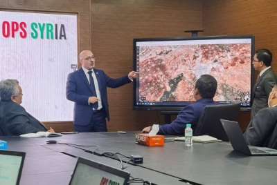 Sekretariat Bersama bagi memudah cara bantuan kemanusiaan ke Syria telah bertemu dengan Kuasa Usaha Kedutaan Syria, Mohd Ghiath Ibrahim di di Bilik Operasi Wisma Putra pada Isnin. - Foto FB Wisma Putra