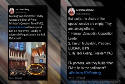 Ciapan yang dimuat naik di akaun Twitter Lee Chean Chung.