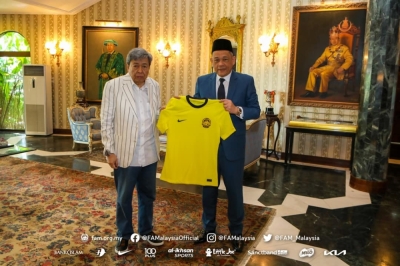 Sultan Sharafuddin berkenan menerima menghadap Hamidin di Istana Bukit Kayangan, Shah Alam pada Khamis.