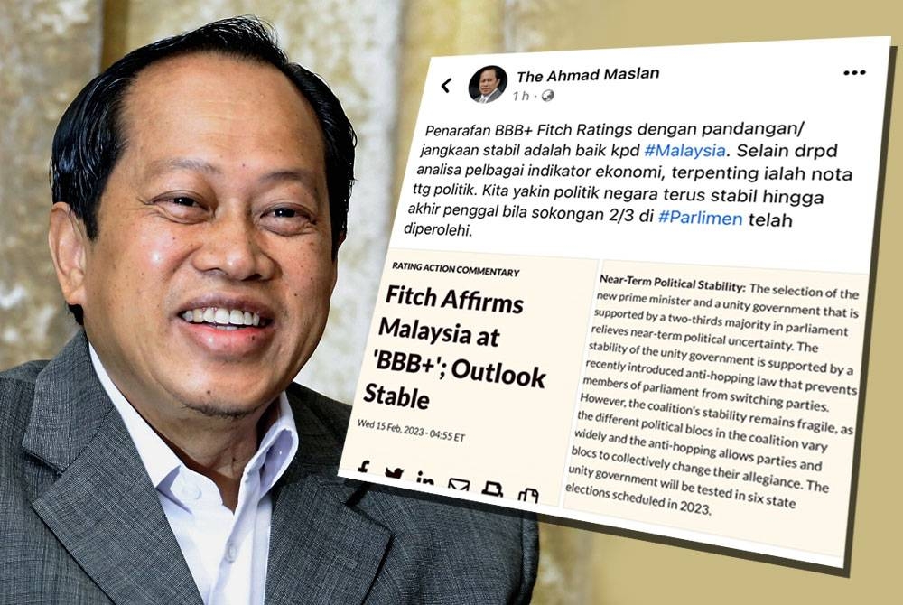 Ahmad Maslan (Gambar kecil: Hantaran Facebook Ahmad Maslan pada Jumaat.)
