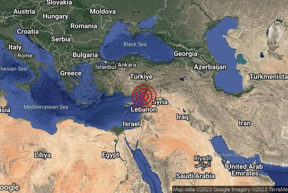 Pusat gempa bumi di wilayah Hatay berhampiran Antakya, Kirikhan dan Reyhanli merekodkan gegaran 6.4 skala Richter pada jam 8.04 malam waktu tempatan pada Isnin.