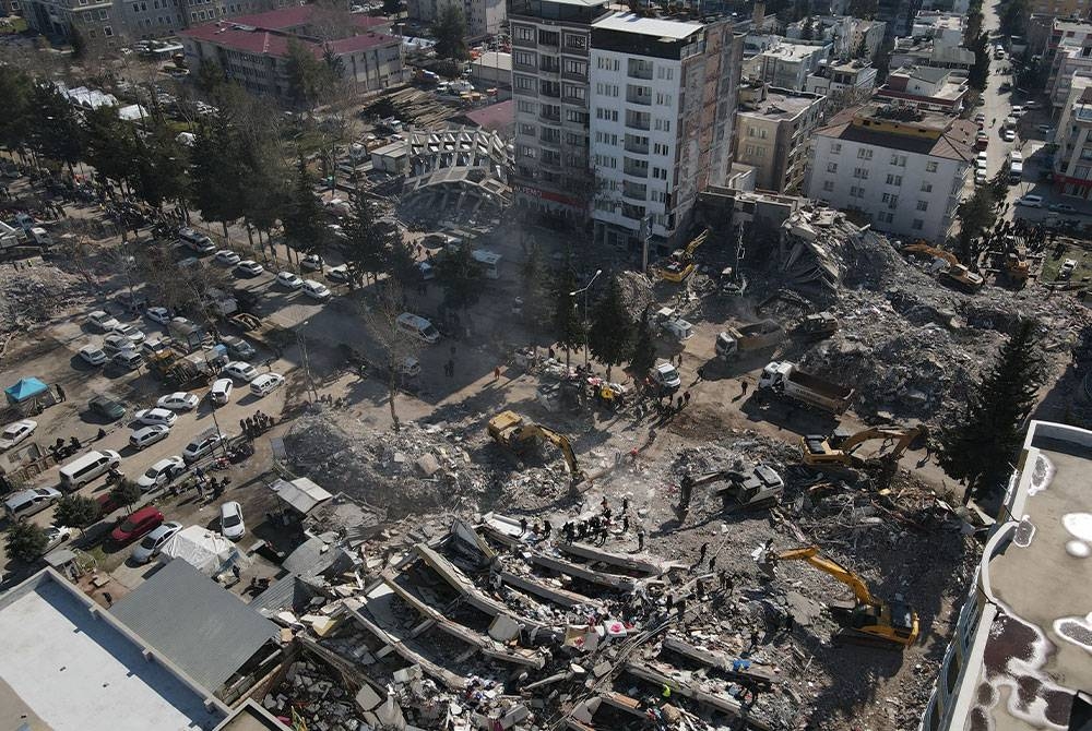 Kesan kerosakan akibat gempa bumi di Adiyaman, Turkiye. - Foto Xinhua