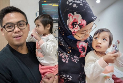 Keadaan terkini Ainul Mardhiah selepas tiub pernafasan ditanggalkan dari leher. - Foto Facebook Ahmad Safiuddin