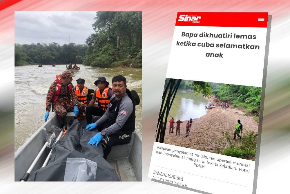 Mayat mangsa berjaya ditemui pada jam 10.23 pagi Isnin. - Foto PDRM