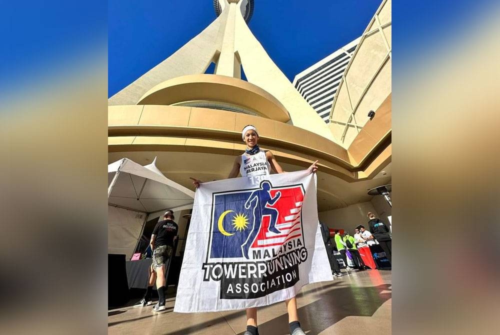 Wai Ching bertekad untuk kembali menawan menara Scale the Strat di Las Vegas, Nevada, AS tahun depan. - Foto Facebook Soh Wai Ching