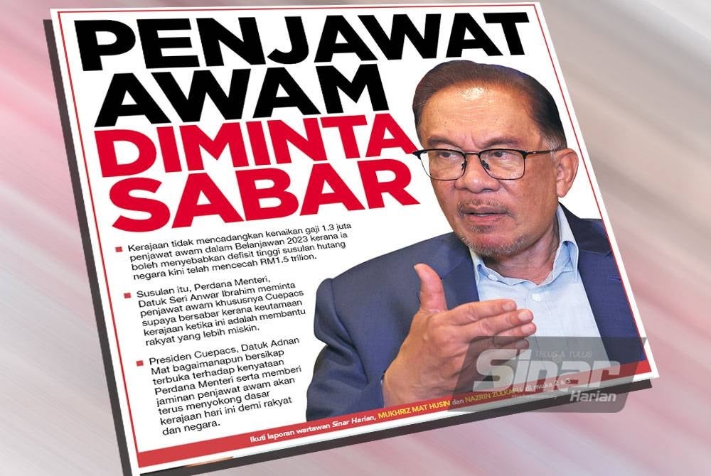 Laporan muka depan akhbar Sinar Harian pada Selasa.