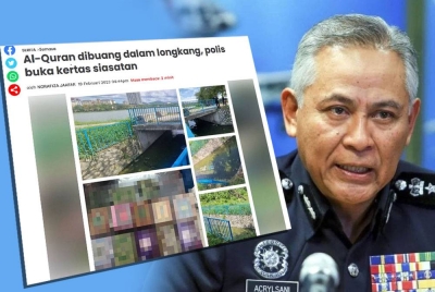 Acryl Sani. Gambar kecil: Laporan Sinar Harian Ahad lalu.