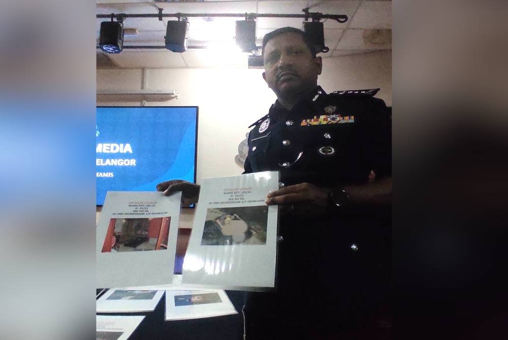 Hussein menunjukkan gambar lokasi kejadian bunuh dan mangsa yang disumbat di dalam bagasi sebelum mayatnya ditemui pada 17 Januari lalu.